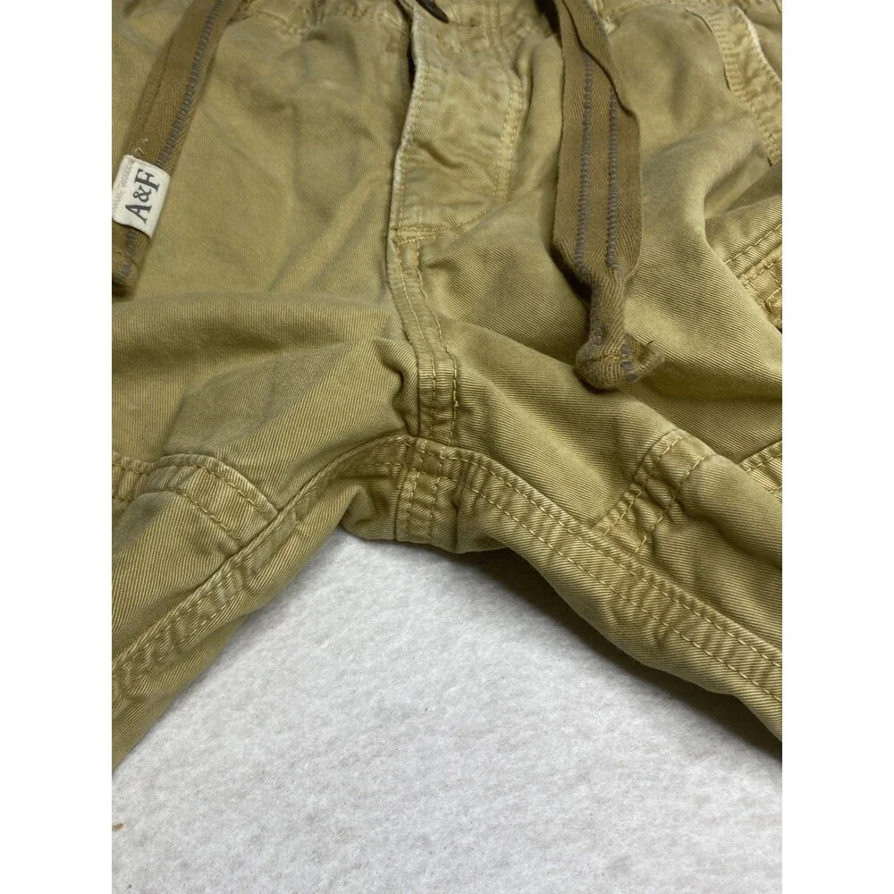 Vintage Abercrombie & Fitch Cargo Shorts Mens 31 Beige Y2K Utility Preppy Button